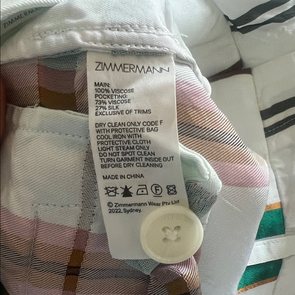 Zimmerman Dancer Wide Leg Checkered Pants Size 0 - Picture 8 of 10